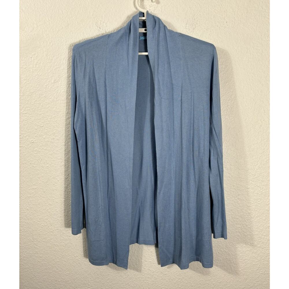 J McLaughlin Cardigan Sweater Size M Blue Cotton Blend Long Sleeve